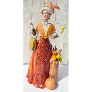 Vtg 1991 Avon Mrs Albee Award Figurine Porcelain W/ Box Lady Harvest Autumn Fall